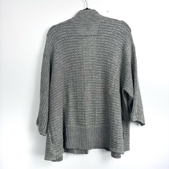 Eileen Fisher Open Front Gray Cotton Cardigan Sz 3X - Picture 7 of 11